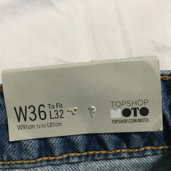 NWT TOPSHOP MOTO women's crop 36/32 wide leg raw edge jeans Retail $75 - Picture 6 of 12